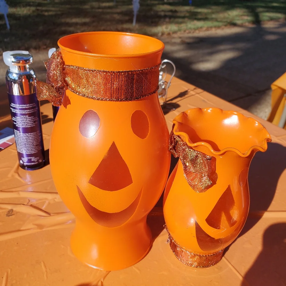 Orange Jack-O'-Lantern Candle Covers
